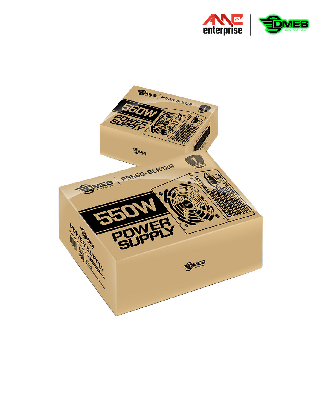 DMES PS550-BLK12R 550W Power Supply Unit