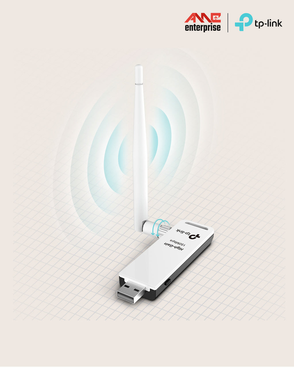 TP-Link 150Mbps High Gain Wireless USB Adapter TL-WN722N
