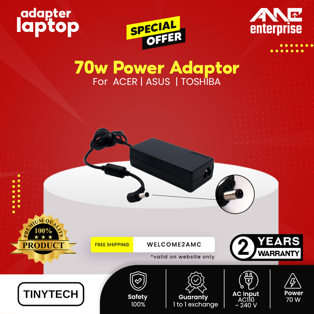 MARTECH 70W ACER/ASUS/TOSHIBA Compatible Model Adapter